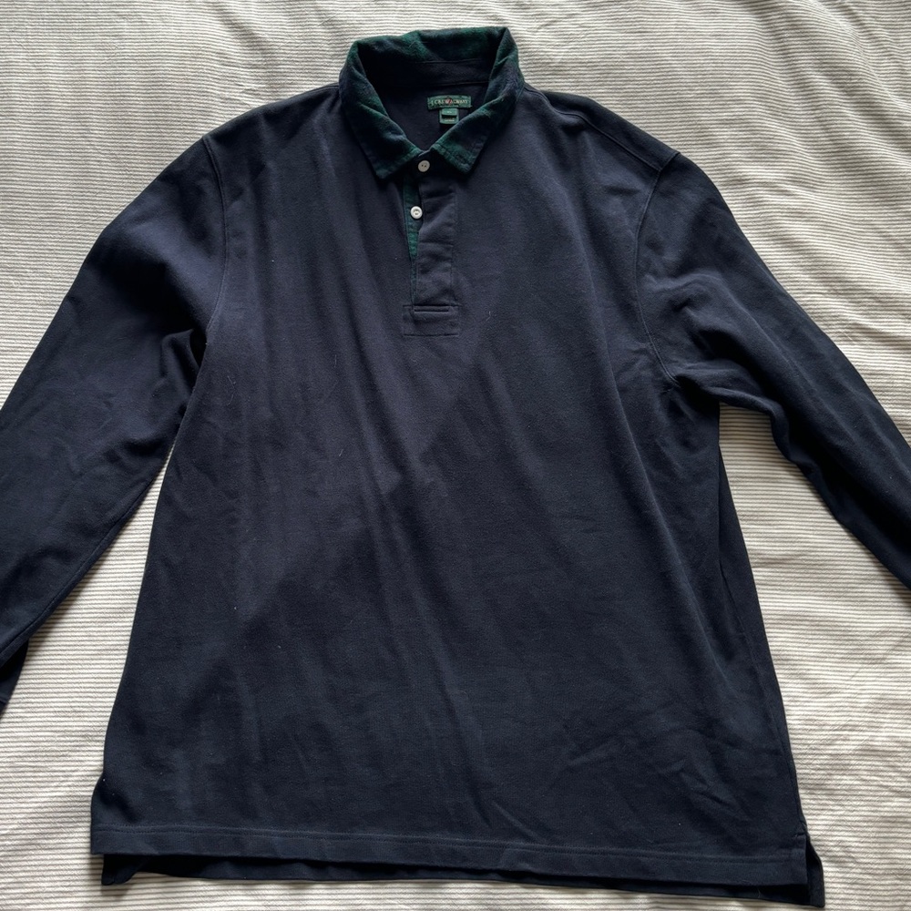 Jcrew Navy Rugby with Plaid Color